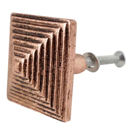 Square Pyramid Antique Copper Aluminium Cabinet Knob